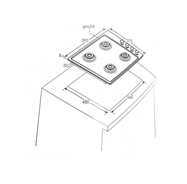 Piano Di Cottura Zerowatt ZHW6LCX/1 Lunghezza 60 Cm 4 Fuochi Colore Inox - immagine 4